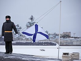 V lod�nici Sevma� ve m�st� Severodvinsk se koná slavnostní odhalení ruské...