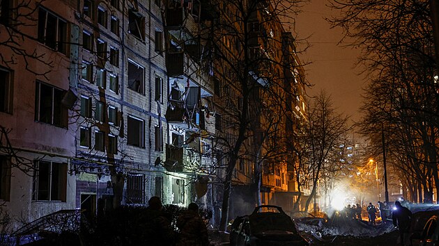 Nsledky ruskho raketovho toku v Kyjev (13. prosince 2023)