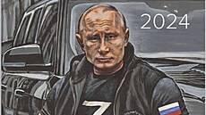 Svalnatý Vladimir Putin na titulní stran kalendáe pro rok 2024