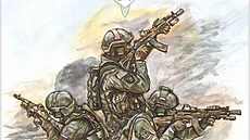 Lednová stránka ruského militaristického, propagandistického kalendá�e ukazuje...