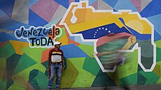 Na zdi v Caracasu se objevila malba, která do venezuelského území zahrnula i...