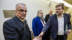 Miroslav Kalousek a Jií Pospíil ped jednáním výkonnného výboru TOP 09