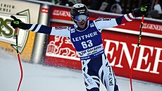 Jan Zabystan v cíli sjezdu ve Val Garden.