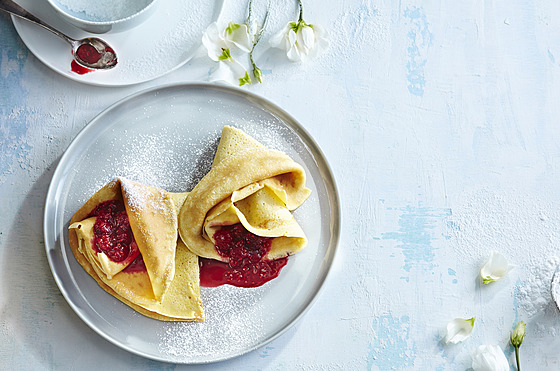 Kokosové pala�inky s horkými malinami