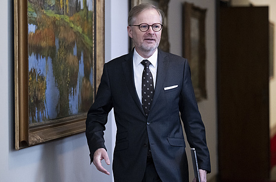 Premiér Petr Fiala p�ed jednáním vlády 20. prosince 2023