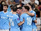 Fotbalisté Manchesteru City oslavují gól ve finále MS klub