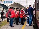 Nkolik stovek fanouk hokejových Orl Znojmo vyrazilo na prvoligové derby s...