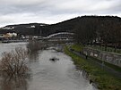 Labe v Ústí nad Labem atakuje tetí stupe povodové aktivity. (25. prosince...