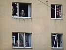 Zniená bytová budova ve Lvov následkem doposud nejvtího ruského útoku na...