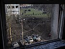 Pohled ze zniené budovy ve Lvov pi doposud nejvtím ruském raketovém útoku...