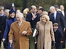 Král Karel III. a královna Camilla (25. prosince 2023)