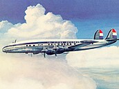 Reklamní pohled KLM s motivem Constellationu L-1049 G