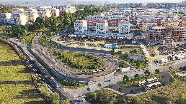Nov brnnsk tramvajov tra propoj souasnou smyku Eerova v Bystrci se sdlitm Kamechy. Bude mit jeden a pl kilometru, povede i 320 metr dlouhm tunelem.