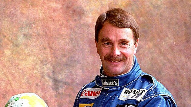 Nigel Mansell pi focen v lednu 1992.