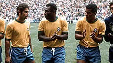 Rivelino, Pelé a Jairzinho ped finále mistrovství svta v roce 1970.
