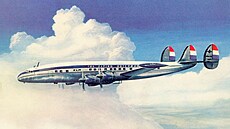 Reklamní pohled KLM s motivem Constellationu L-1049 G