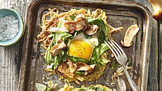 Brambor�k s houbami, mangoldem a vejci