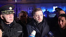 Ministr vnitra Vít Rakuan a policejní prezident Martin Vondráek vystoupili na...