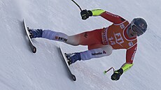 �výcar Marco Odermatt jede super-G v Bormiu.