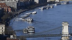 V Budapeti se vylila z beh eky Dunaj. (27. prosince 2023)