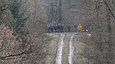 Polští vojáci hlídkují u obce Sosnowa-Debowa poté, co do vzdušného prostoru...