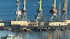 Co zbylo ze zničené lodi Novočerkassk. (26. prosince 2023)