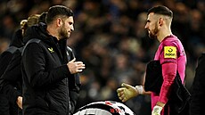 Martin Dúbravka (v rovém) a Kieran Trippier z Newcastlu