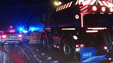 Dálnici D1 na 82. kilometru na Brno zablokovaly kamiony. Auta v kolon stojí u...