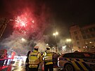 Policie dohlíí na silvestrovské oslavy v centru Prahy. (31. prosince 2023)