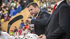 Václav Varaa udílí pokyny svým svencm bhem finále Spengler Cupu.