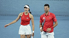 Srbtí tenisté Novak Djokovi and Olga Daniloviová.