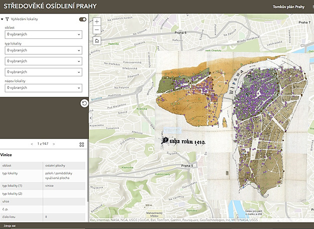 Pranýř, fara či hampejz. Interaktivní mapa porovnává středověkou a moderní Prahu