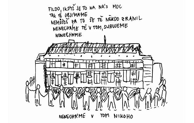 Stovky lidí se vydaly na pietní průvod, filozofickou fakultu obejme lidský řetěz