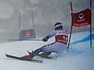 Aleksander Kilde na trati obího slalomu v Abelbodenu