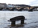 V Praze se kvli zvýené hladin Vltavy zavírají náplavky. (3. ledna 2024)