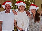 Vánoce 2023 u Beckhamových - David a Victoria Beckhamovi se synem Cruzem,...