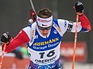 eský biatlonista Michal Krmá ve sprintu Svtového poháru v Oberhofu.