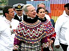 Dánská královna Margrethe II. se synem a snachou na návtv Grónska...