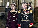 Dánská korunní princezna Mary a korunní princ Frederik (Koda, 1. ledna 2024)