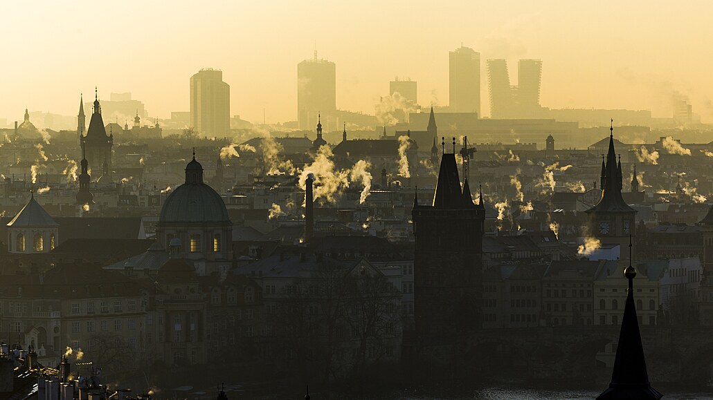 Ranní mrazivé poasí v Praze (9. ledna 2024)