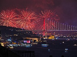 Novoroní oslavy v tureckém Istanbulu (1. ledna 2024)