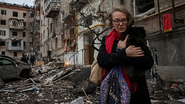 Nsledky ruskho raketovho deru na Kyjev (2. ledna 2024)