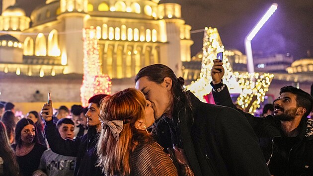 Novoron oslavy v tureckm Istanbulu (1. ledna 2024)