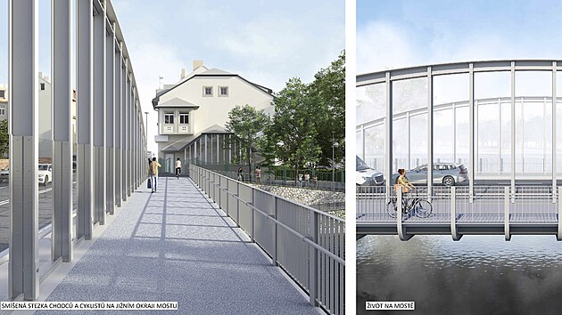 Cyklist� a chodci budou na most� v�ce odd�len� od proj�d�j�c�ch aut.