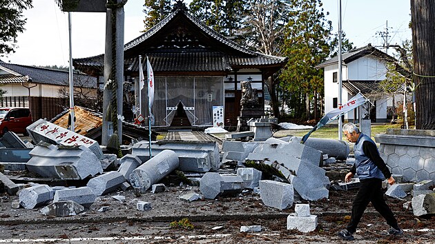 Nsledky japonskho zemtesen, kter silou 7,6 zemi zashlo na Nov rok (2. ledna 2024)