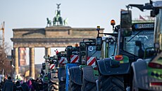 Traktory bhem masových protest zemdlc po celém Nmecku. (8. ledna 2024)