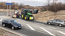 Nmetí zemdlci blokují nájezd na dálnici A17 u obce Börnersdorf poblí...