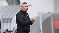 Plzeský asistent Pavel Horváth bhem zápasu s Olomoucí.