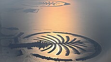 Palmový ostrov Palm Jumeirah v Dubaji (1. prosince 2023)