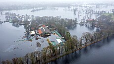 Povodn v Timmerslohu v Nmecku.